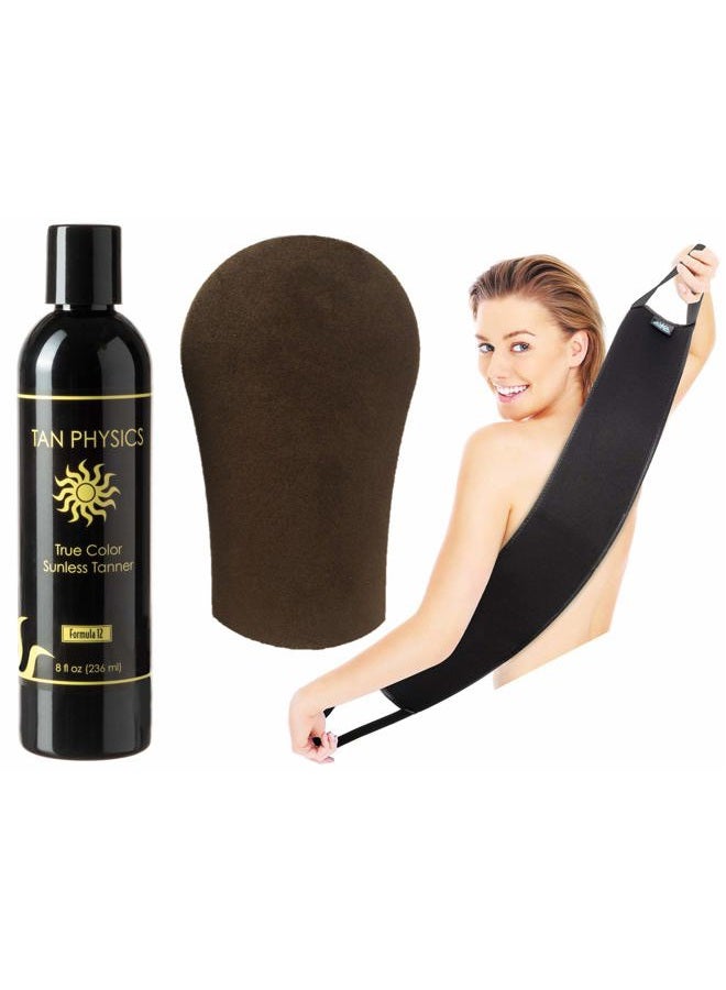 Tan Physics True Color Tanner 8 oz w/Tanning Mitt and Back Applicator by Sans-Sun - Image 2